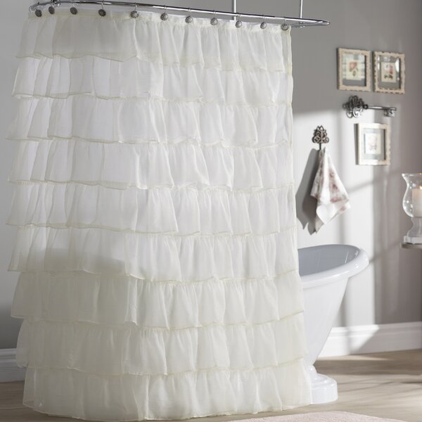 Ophelia & Co. Atia Voile Ruffled Tier Single Shower Curtain & Reviews